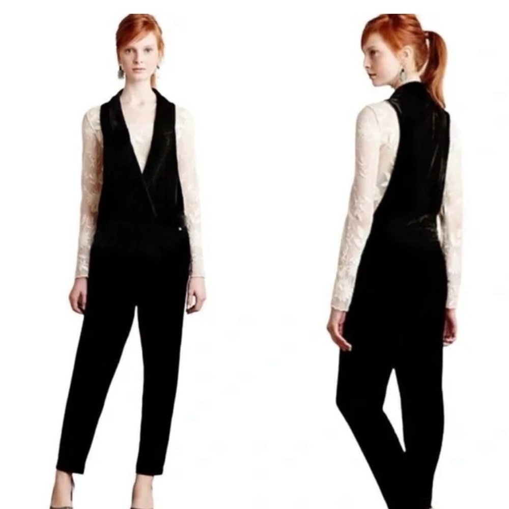 Harlyn Black Velvet Jumpsuit, NWT, S, from Anthropologie